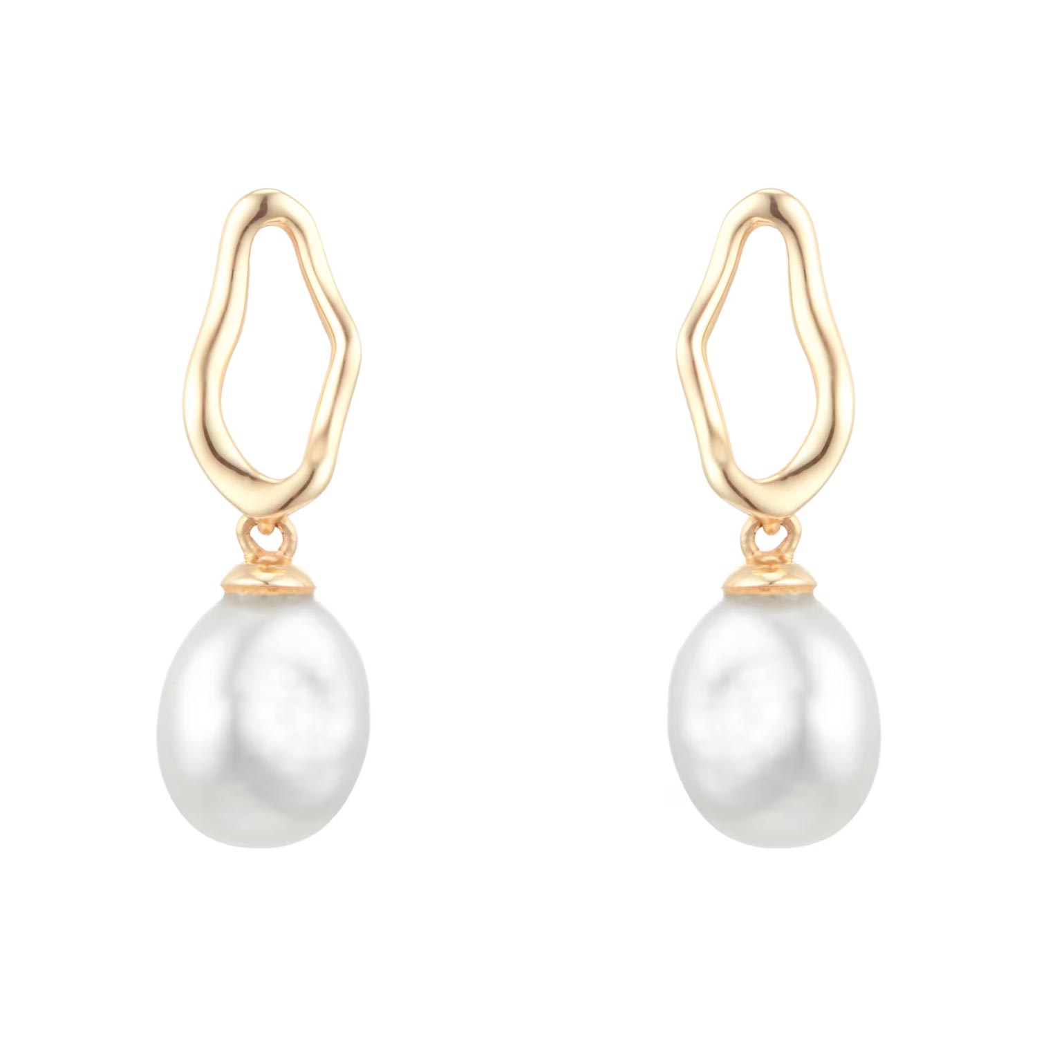 18ct Yellow Gold Baroque Pearl Stud Earrings